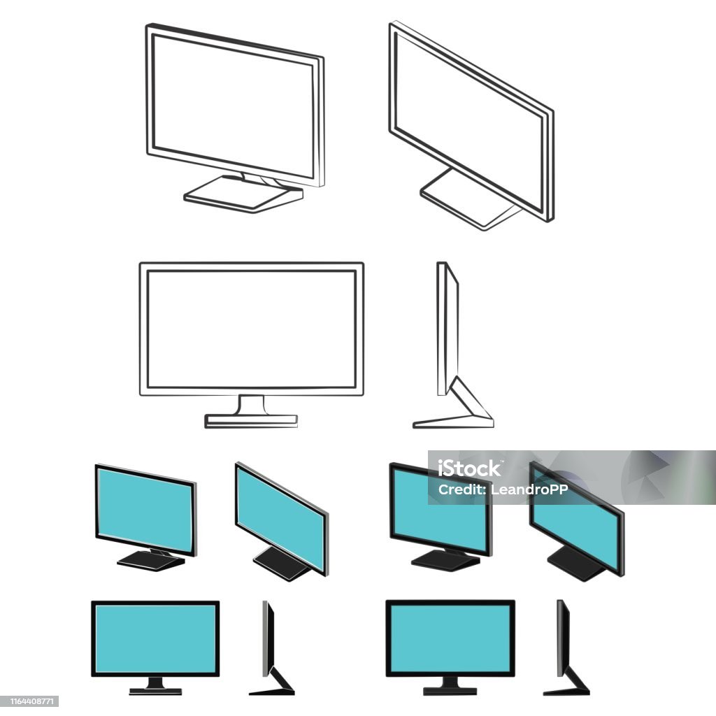 Basic Computer Screen Reference Computer Screen Outline Like A Brushstrokes Stock Illustration ...