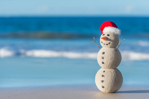 istock Australian Christmas Sandman on a beautiful white sand beach at sunset 1164420710