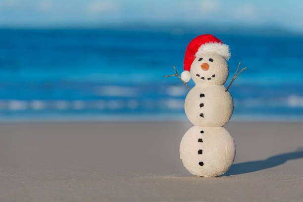 istock Australian Christmas Sandman on a beautiful white sand beach at sunset 1164420730