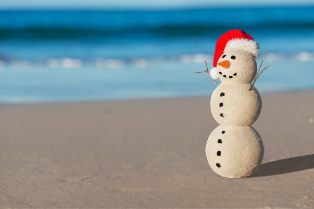 istock Australian Christmas Sandman on a beautiful white sand beach at sunset 1164421312