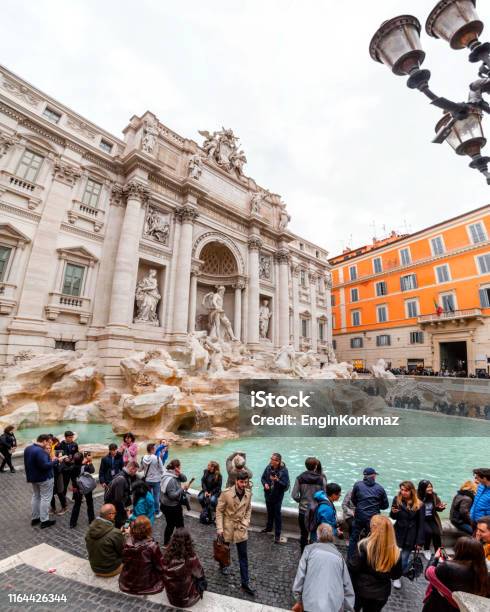 Trevi Fountain Or Trevi Fountain At Trevi Square Rome Stock Photo - Download Image Now