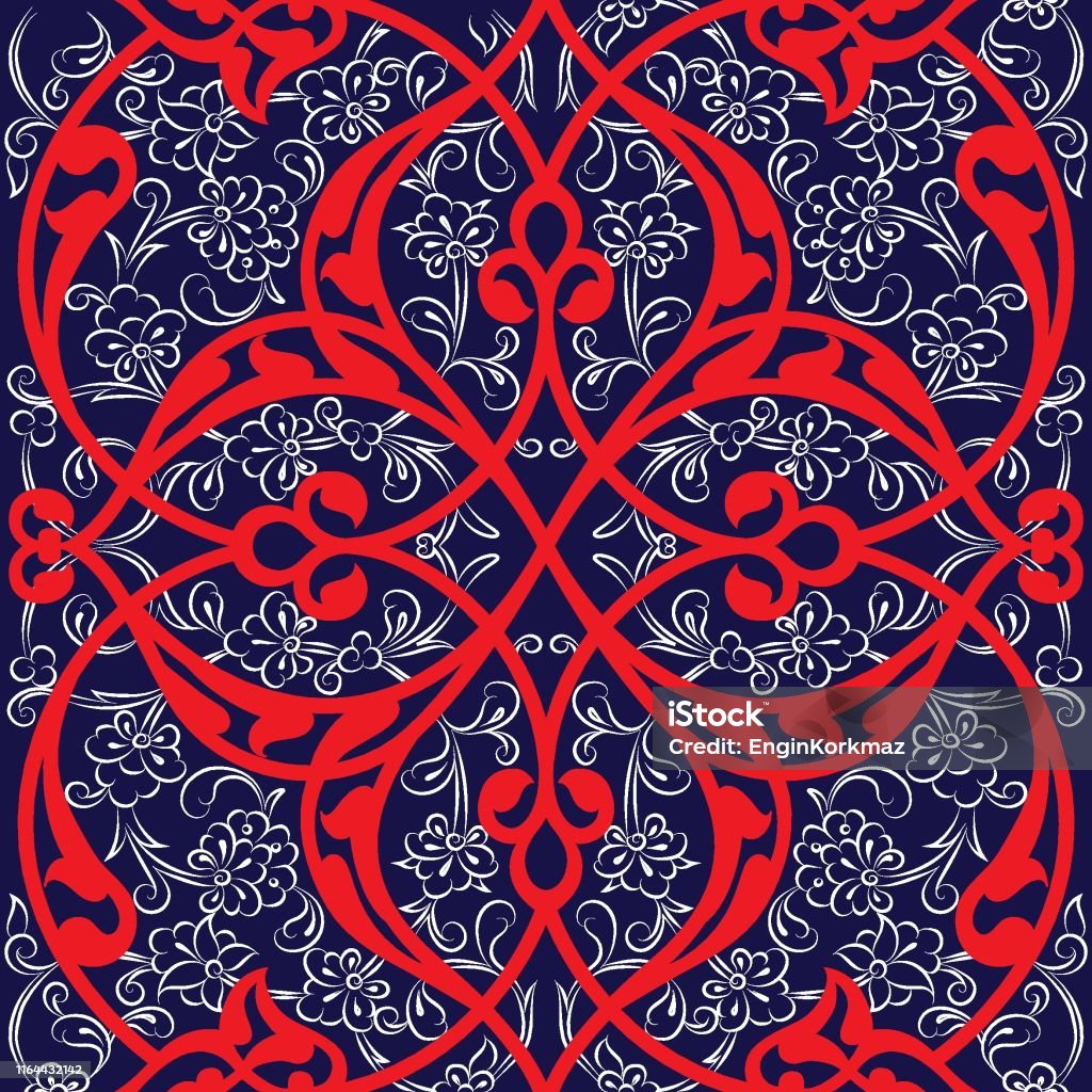 Iznik Tile Pattern Iznik Tile Seamless Pattern Design Classical Ottoman Turkish Style ...