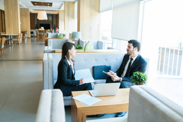 istock Colleagues Are Preparing Strategy In Hotel 1164434272