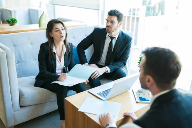 istock Entrepreneurs Are Discussing During Meeting At Hotel 1164434275