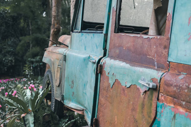 istock old jeep car. 4 wheel drive 1164436120