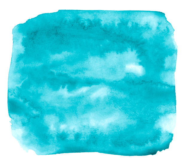 istock Blue azure Watercolor an isolated spot with divorces and borders. 1164436210