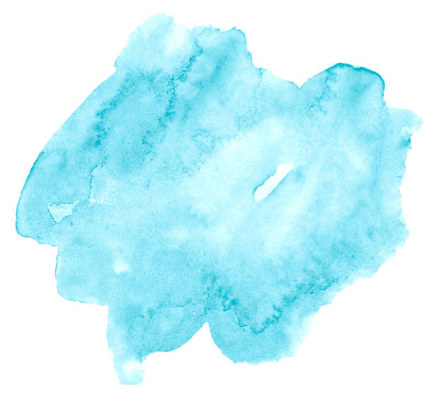 istock Blue azure Watercolor an isolated spot with divorces and borders. Frame with copy space for text. 1164436218