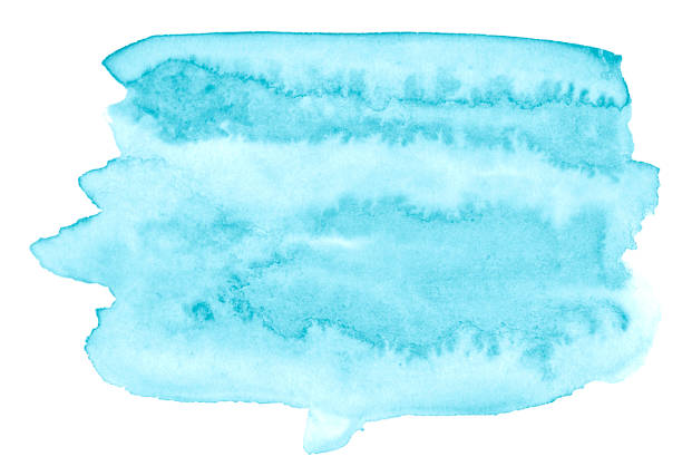 istock Blue azure Watercolor an isolated spot with divorces and borders. Frame with copy space for text. 1164436221