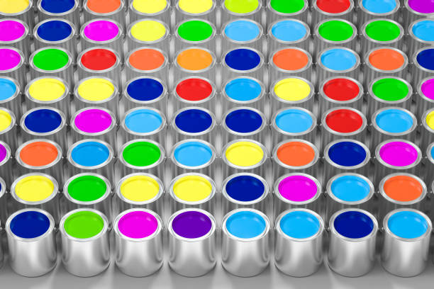 istock The buckets of colorful paint with white background, 3d rendering. Computer digital drawing. 1164437283
