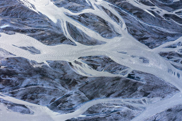 istock Aerial drone view of a huge riverbed, Iceland 1164437297