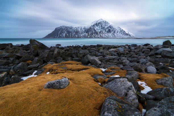 invierno en noruega. - norway chalet nordic countries bay fotografías e imágenes de stock