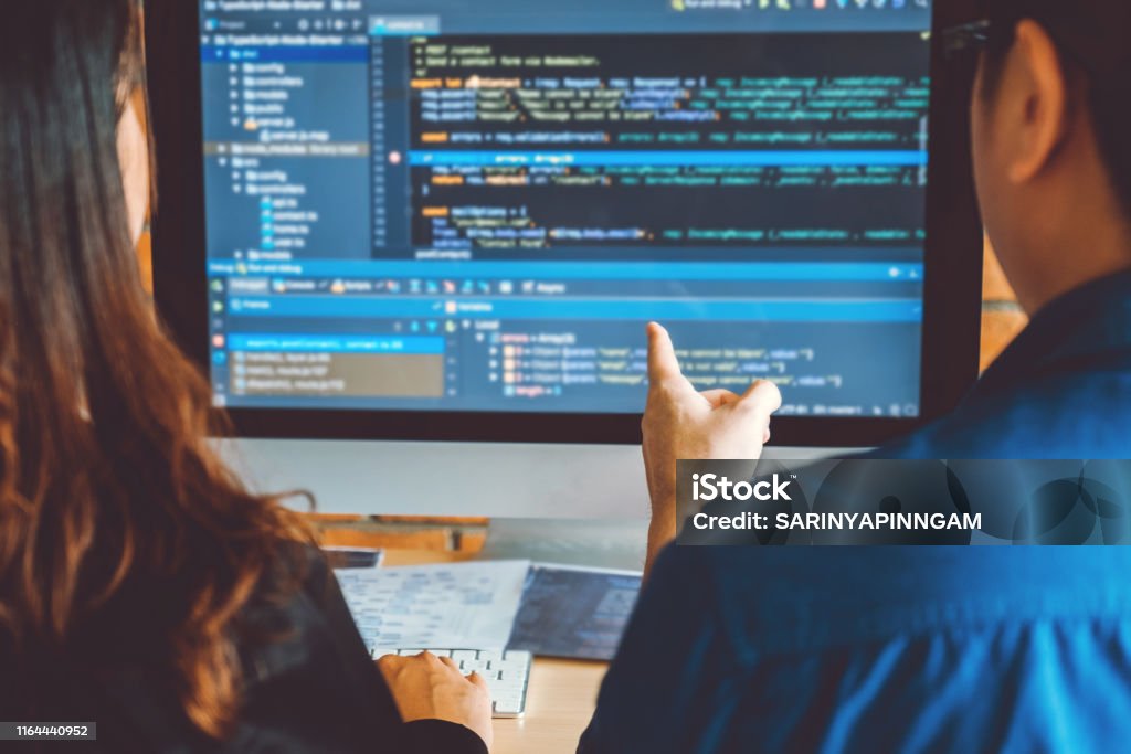 Developing Programmer Team Development Website Design And Coding ...