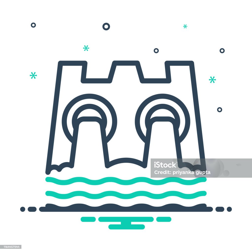 Hydro Power Stock Illustration - Download Image Now - Dam, Logo