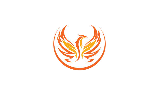 ilustraciones, imágenes clip art, dibujos animados e iconos de stock de icono vectorial del logotipo de phoenix - heat vector environment animal