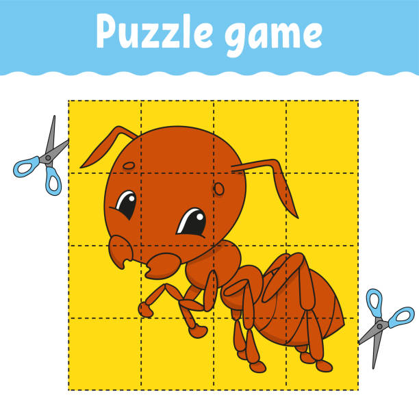 Puzzle game for kids education. Education developing worksheet. Game for kids. Activity page. Puzzle for children. Riddle for preschool. Simple flat isolated vector illustration in cute cartoon style. Puzzle game for kids education. Education developing worksheet. Game for kids. Activity page. Puzzle for children. Riddle for preschool. Simple flat isolated vector illustration in cute cartoon style ant clipart pictures stock illustrations