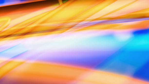 istock Orange and blue neon lamp, artistic shape 1164484450