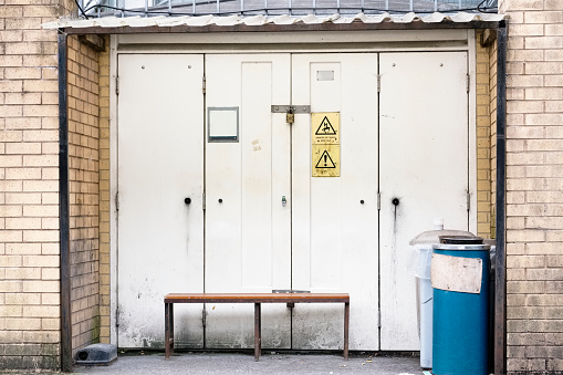 Smoking shelter for smokers at work place for employees at office building