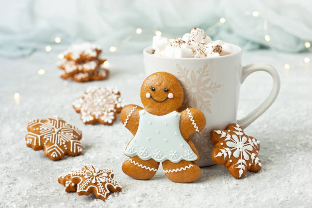 istock Mug filled with hot chocolate, marshmallows and gingerbread cookies 1164487765