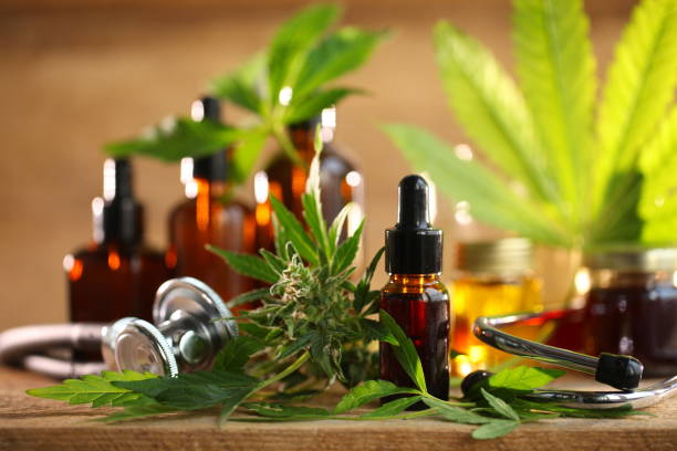 Medical marijuana cannabis cbd oil stock photo