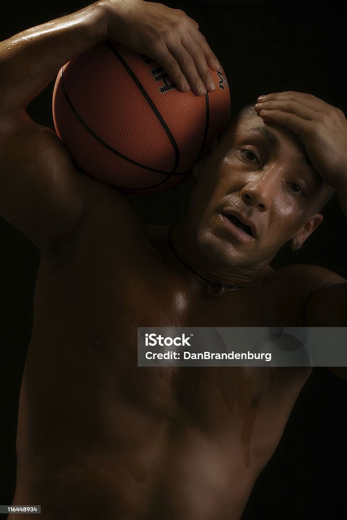 Exhausted exhausted from basketball Activity Stock Photo