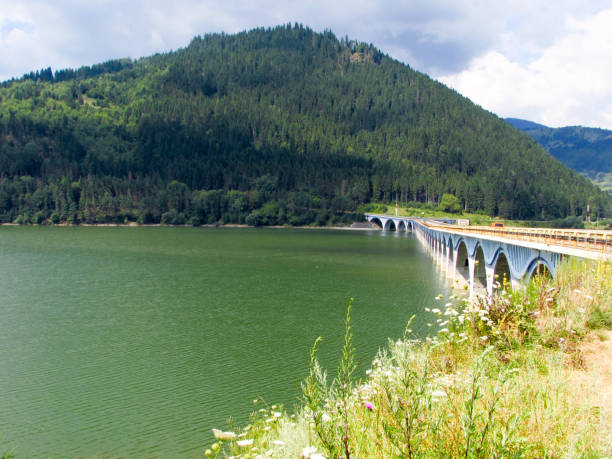 istock Bridge over mountain lake, Bicaz, Romania 1164504711