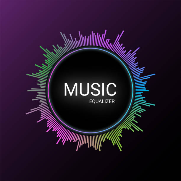 Music equalizer Colorful music equalizer, audio visualizer dj stock illustrations