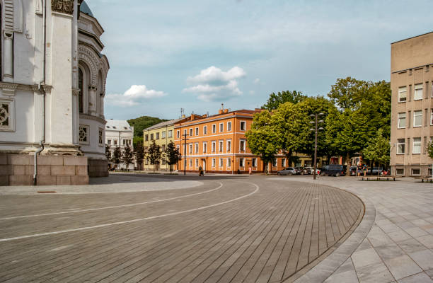 istock Old town in Kaunas city at night 1164506511