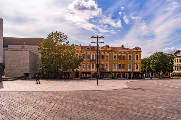 istock Old town in Kaunas city at night 1164506607