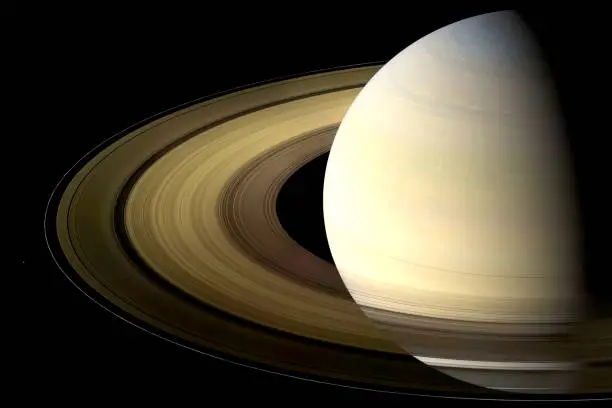 Planet Saturn computer graphics. Planet of the solar system.