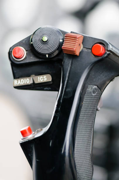 istock Cyclic stick of a 1968 helicopter 1164514434