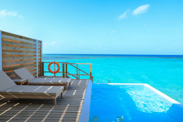 istock Swimming pool by the sea 1164514781
