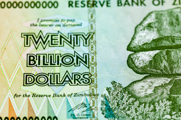 Zimbabwian twenty billion (20,000,000,000) banknote caused by hyperinflation