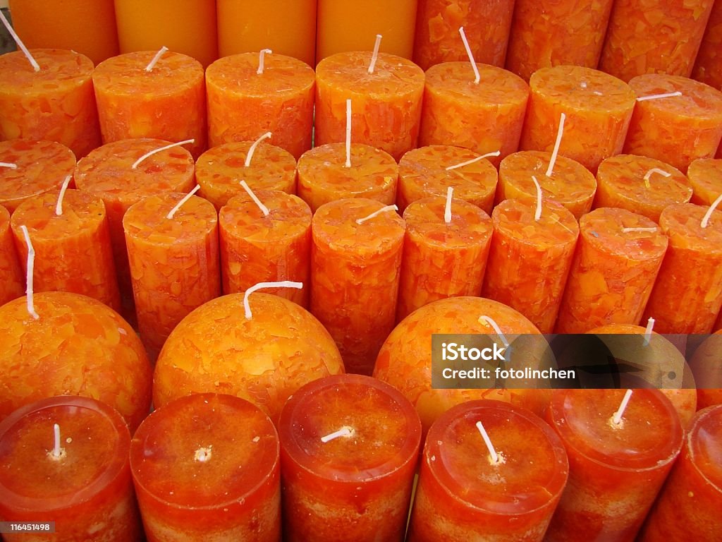 Orange Kerzen - Lizenzfrei Farbbild Stock-Foto