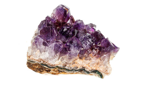 istock Amethyst Crystal Druse  macro mineral on white background 1164514990