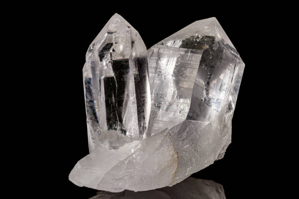 istock Macro mineral stone rhinestone, rock crystal on a black background 1164515032