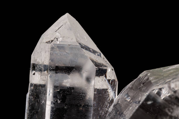 istock Macro mineral stone rhinestone, rock crystal on a black background 1164515574