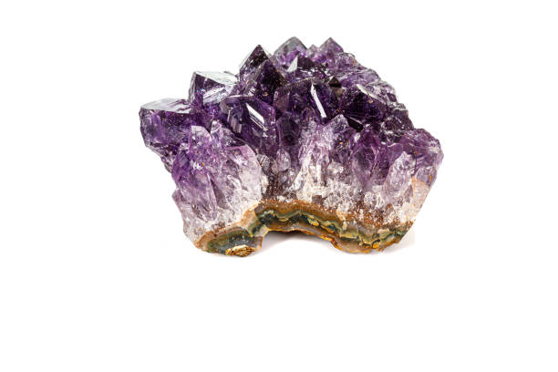 istock Amethyst Crystal Druse  macro mineral on white background 1164515594