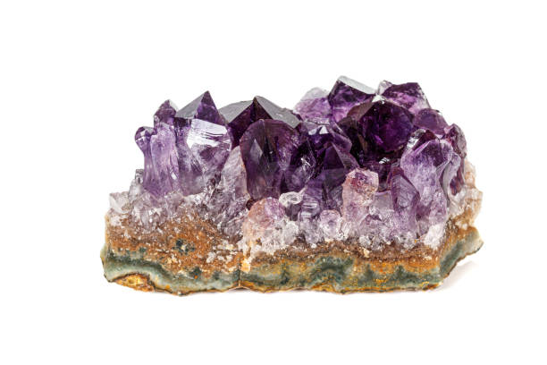 istock Amethyst Crystal Druse  macro mineral on white background 1164515714