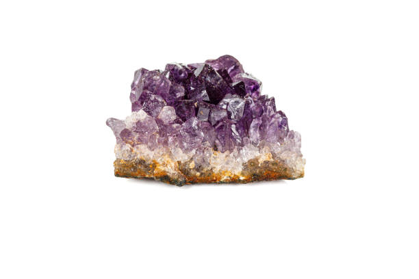 istock Amethyst Crystal Druse  macro mineral on white background 1164515755