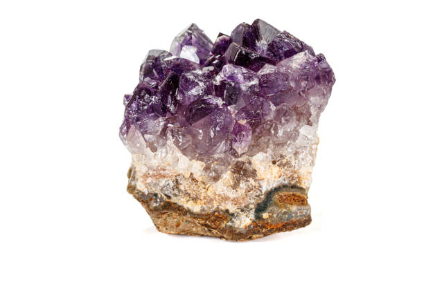 istock Amethyst Crystal Druse  macro mineral on white background 1164515826
