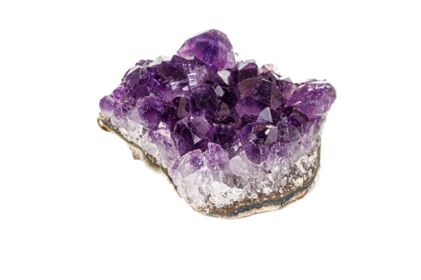 istock Amethyst Crystal Druse  macro mineral on white background 1164515855