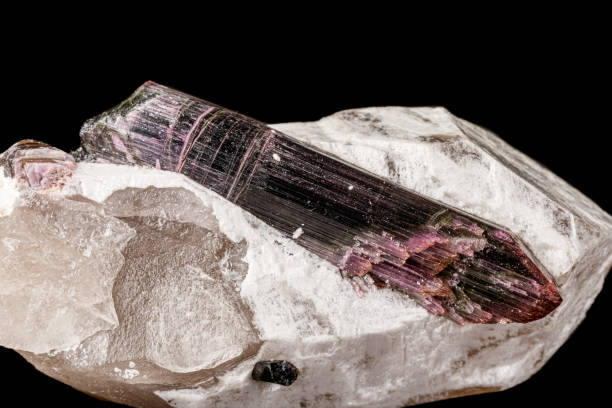 istock Macro stone tourmaline mineral on a black background 1164515917
