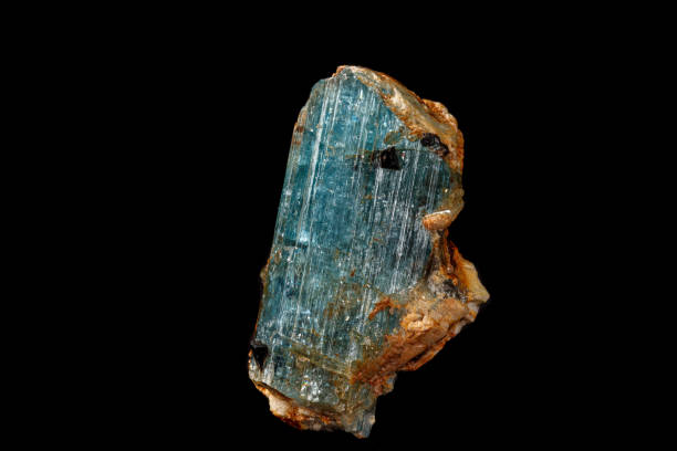 istock macro mineral stone aquamarine on a black background 1164515939
