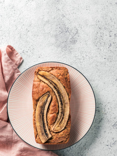 istock Low-fat banana bread, copy space, top view 1164515942