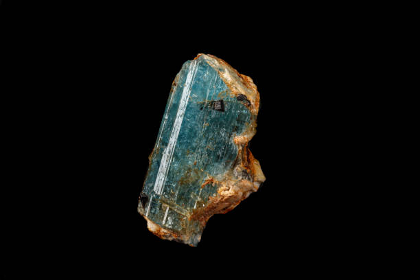 istock macro mineral stone aquamarine on a black background 1164516155