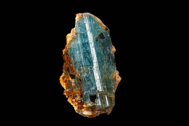 istock macro mineral stone aquamarine on a black background 1164516739