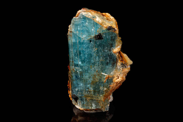 istock macro mineral stone aquamarine on a black background 1164516814