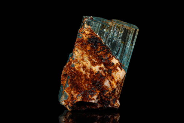 istock macro mineral stone aquamarine on a black background 1164516861