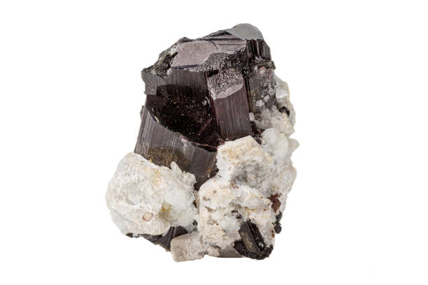 istock Macro tourmaline mineral stone on white background 1164518476