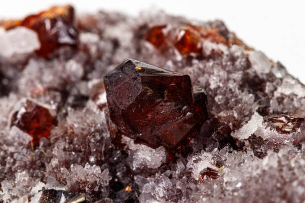 istock Macro stone mineral quartz Sphalerite on a white background 1164518666